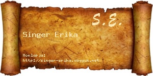 Singer Erika névjegykártya